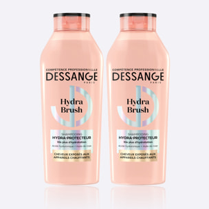 Dessange Hydra-Brush Shampooing Hydra-Protecteur pour Cheveux Exposés aux Appareils Chauffants 280ml Lot de 2