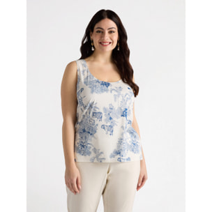 Fiorella Rubino - Top con estampado jungla - Blanco