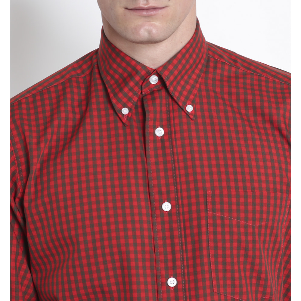 Camicia UOMO quadro rosso e nero