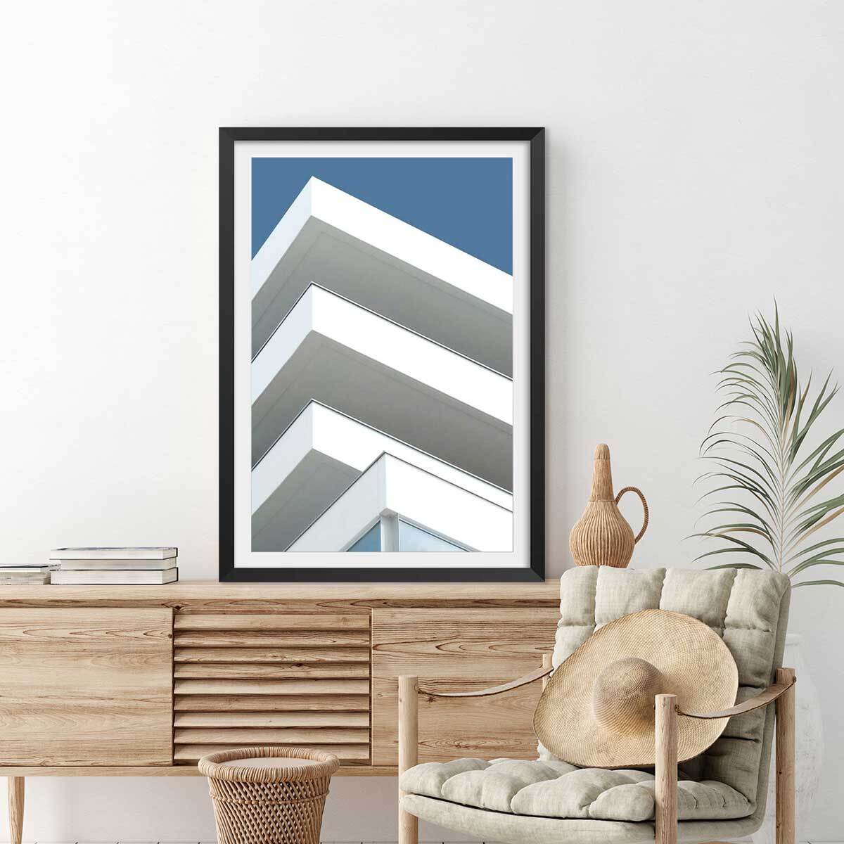 Affiche architecture urbaine balcons sur angle Affiche seule