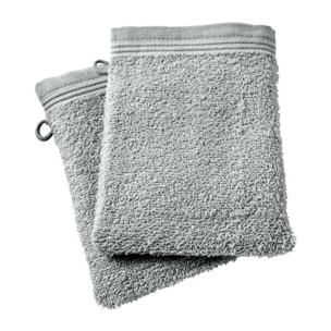 Lot de 2 gants de toilette "Spa" 15 x 21 cm / 400 gr/m² - Couleur: "Spa" Perle