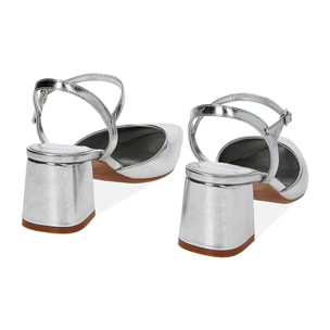 Slingback Silver Laminated Décolleté
