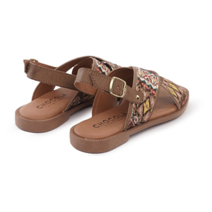 SANDALO FLAT INCROCIATO BEIGE