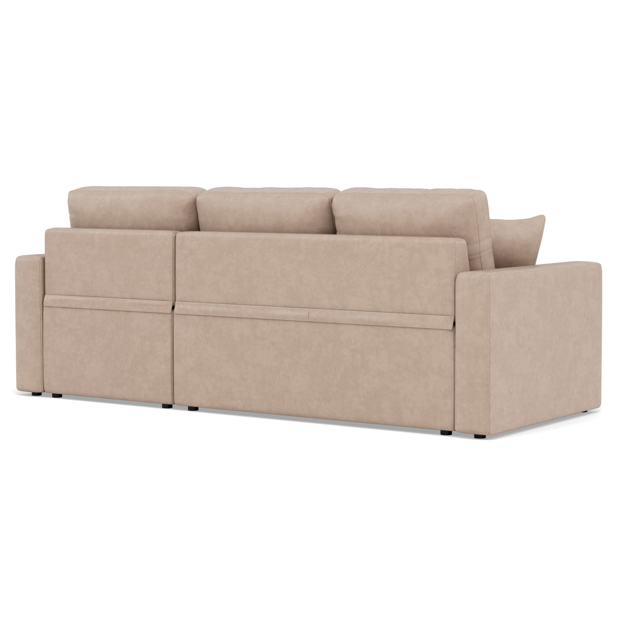 Cyrus - Canapé d'angle réversible 4 places - convertible avec coffre - en simili - Beige