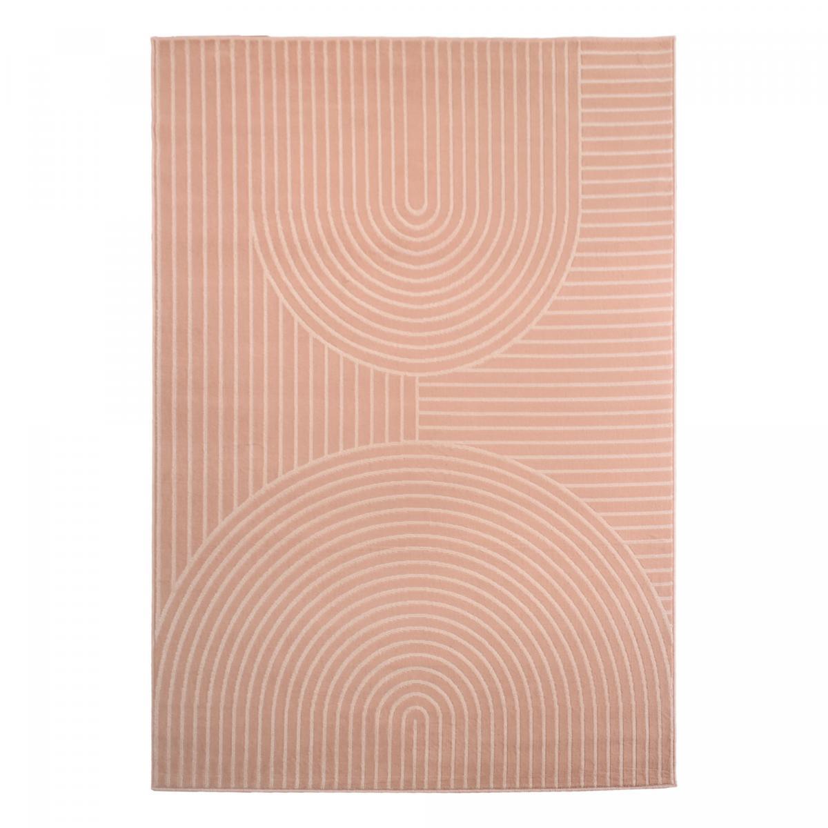 Tapis salon et chambre tissé motif arc-en-ciel COTU