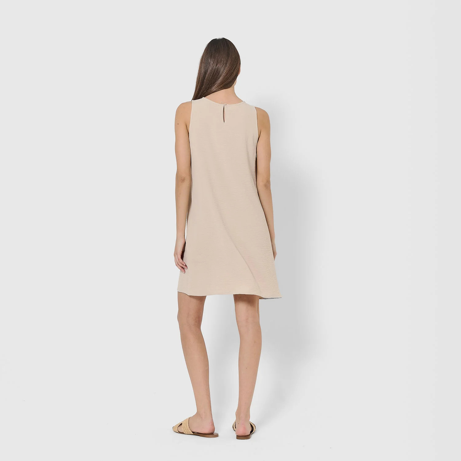Vestido corto tirantes bambula liso