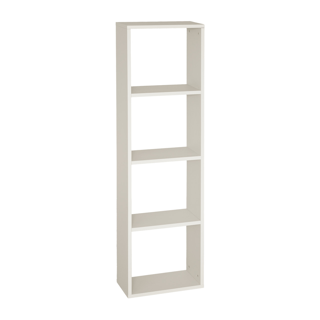 Étagère en bois laqué ton beige avec 3 étagères Hauteur: 146 Longueur: 40 Largeur: 20