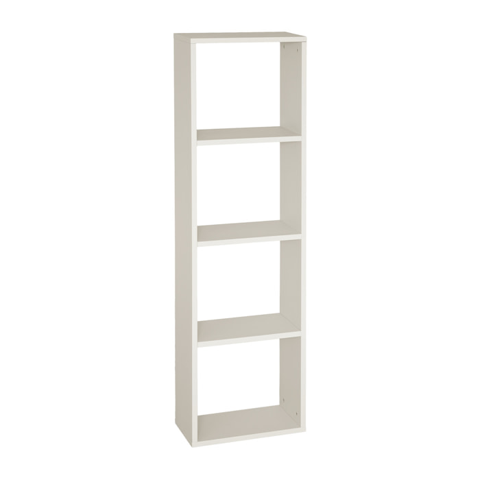 Étagère en bois laqué ton beige avec 3 étagères Hauteur: 146 Longueur: 40 Largeur: 20