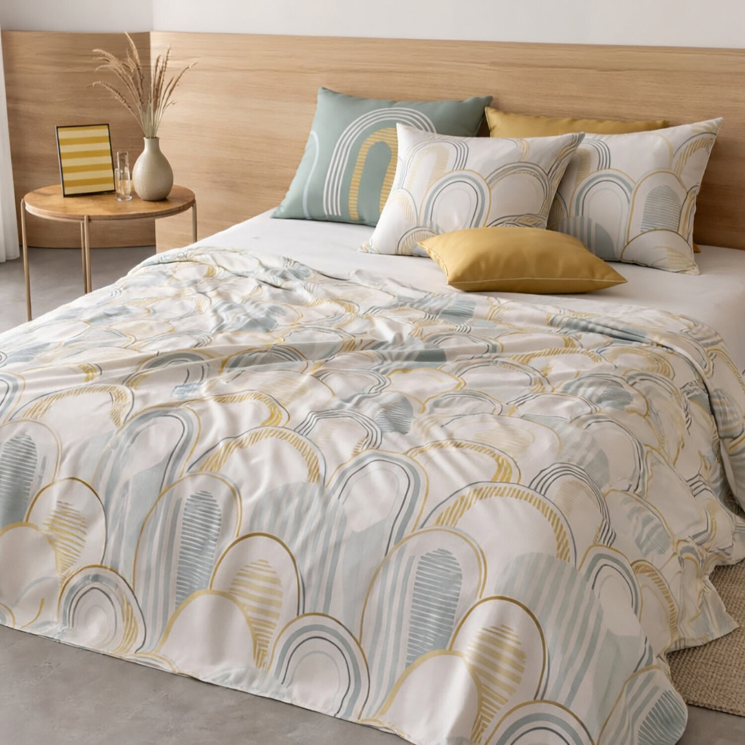 Parure de draps 100% coton imprimé - colizé - sable