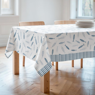 Nappe imprimée anti-tâches FAMARA BLEU