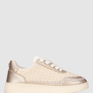 Deportivos de Tejido - Oro - Tacón: Bajo