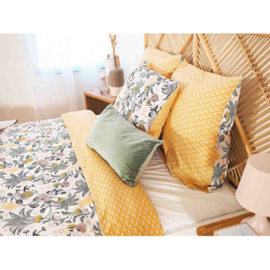 Parure Housse De Couette 3pcs 100% Satin De Coton Bio 78fils Wayan