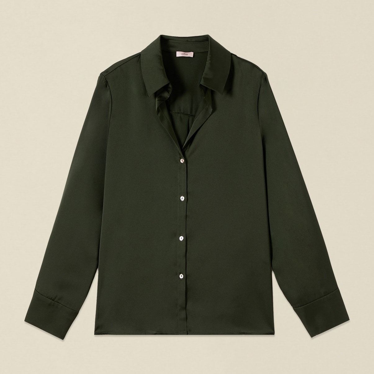 Oltre - Camicia in raso - Verde militare