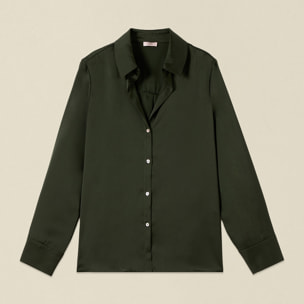 Oltre - Camicia in raso - Verde militare