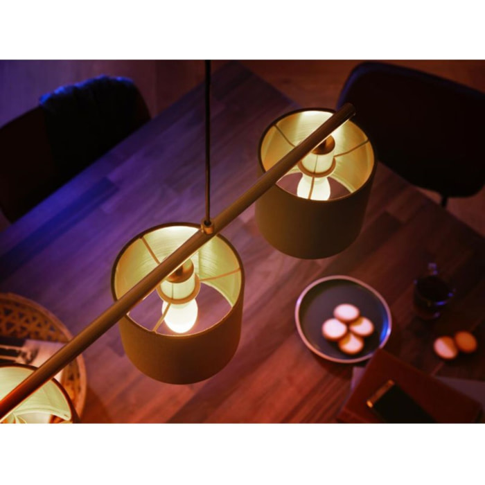 Ampoule LED connectée PHILIPS HUE E14 White Flamme pack de 2