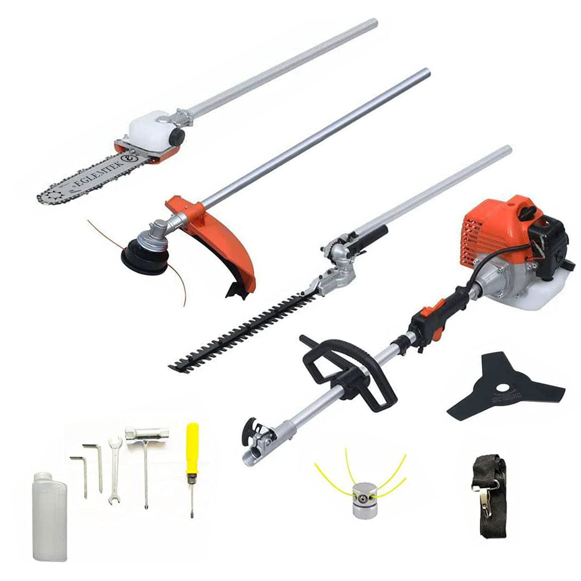 Decespugliatore A Scoppio Benzina 52 cc 4 in 1 Multifunzione Tagliasiepi Troncarami Motosega Tagliabordi Per Uso Domestico Professionale Potatura