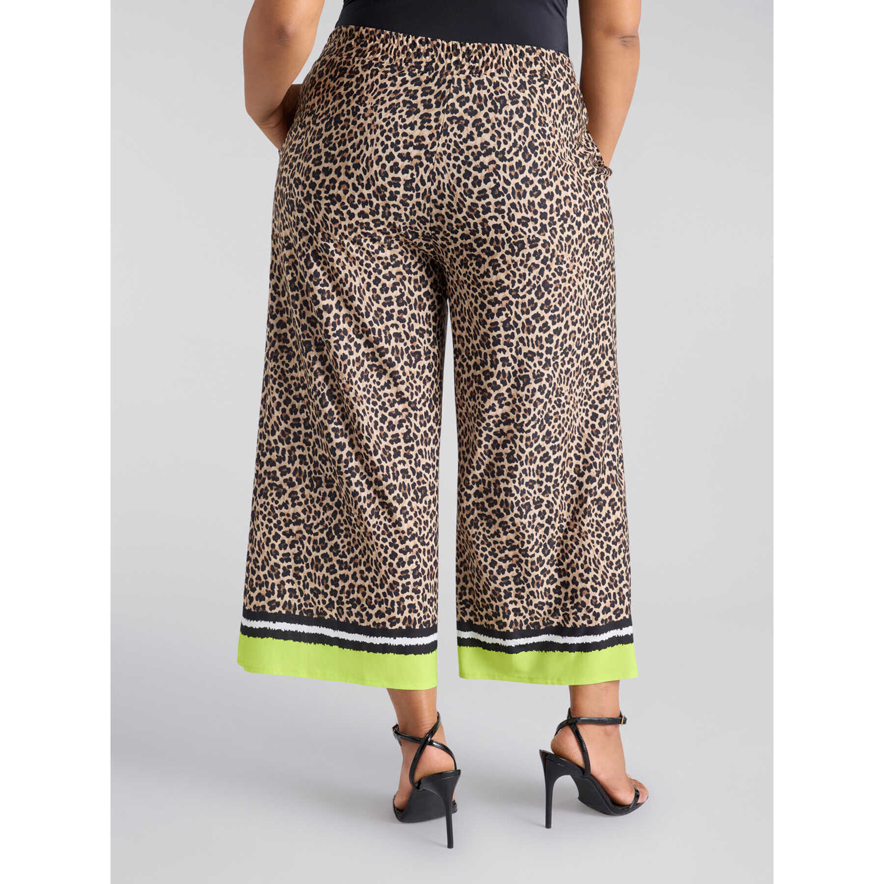 Fiorella Rubino - Pantaloni cropped stampa macula - Marrone