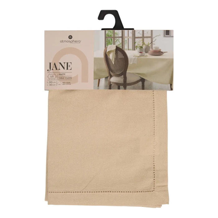 Nappe Jane 240x140cm beige en coton