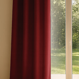 Rideau Polyester Occultant Uni Rouge