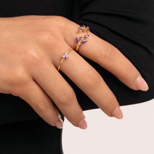 Anello Buganvillea Placcato Oro