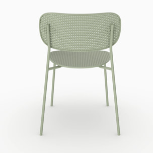 Lot de 2 chaises de jardin empilables Géa en plastique vert pastel - Géa