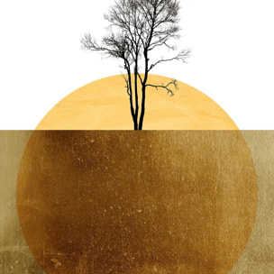 Tableau abstrait golden ocean Toile imprimée