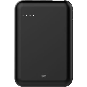 Batterie externe LISTO 5000 mAh USB C noir