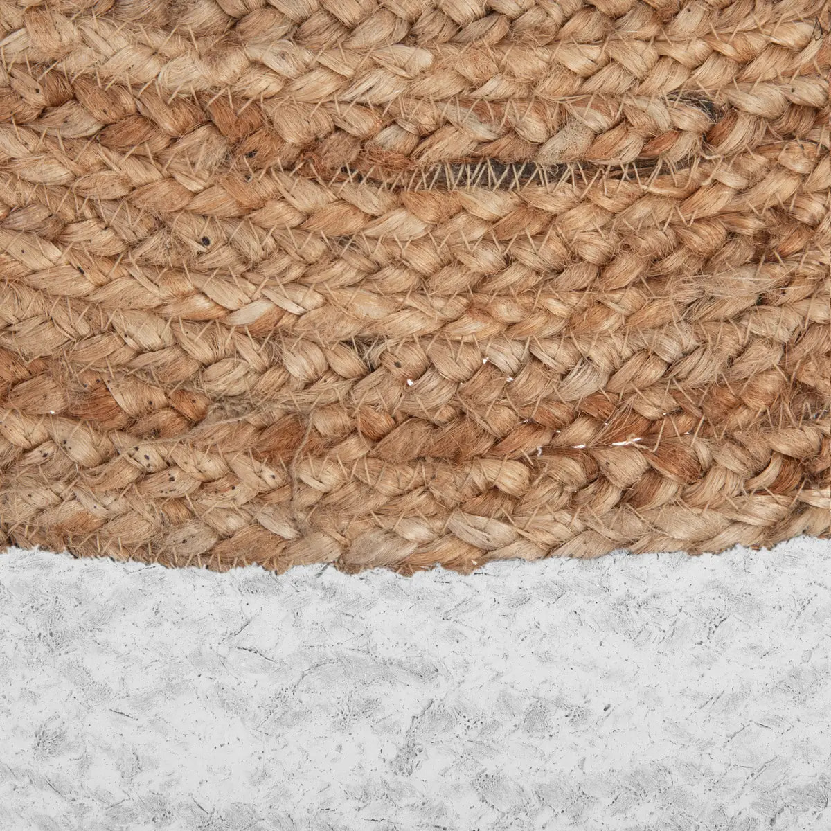 Tapis "Kahi" en jute bord blanc blanc D120cm