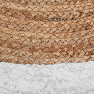 Tapis "Kahi" en jute bord blanc blanc D120cm