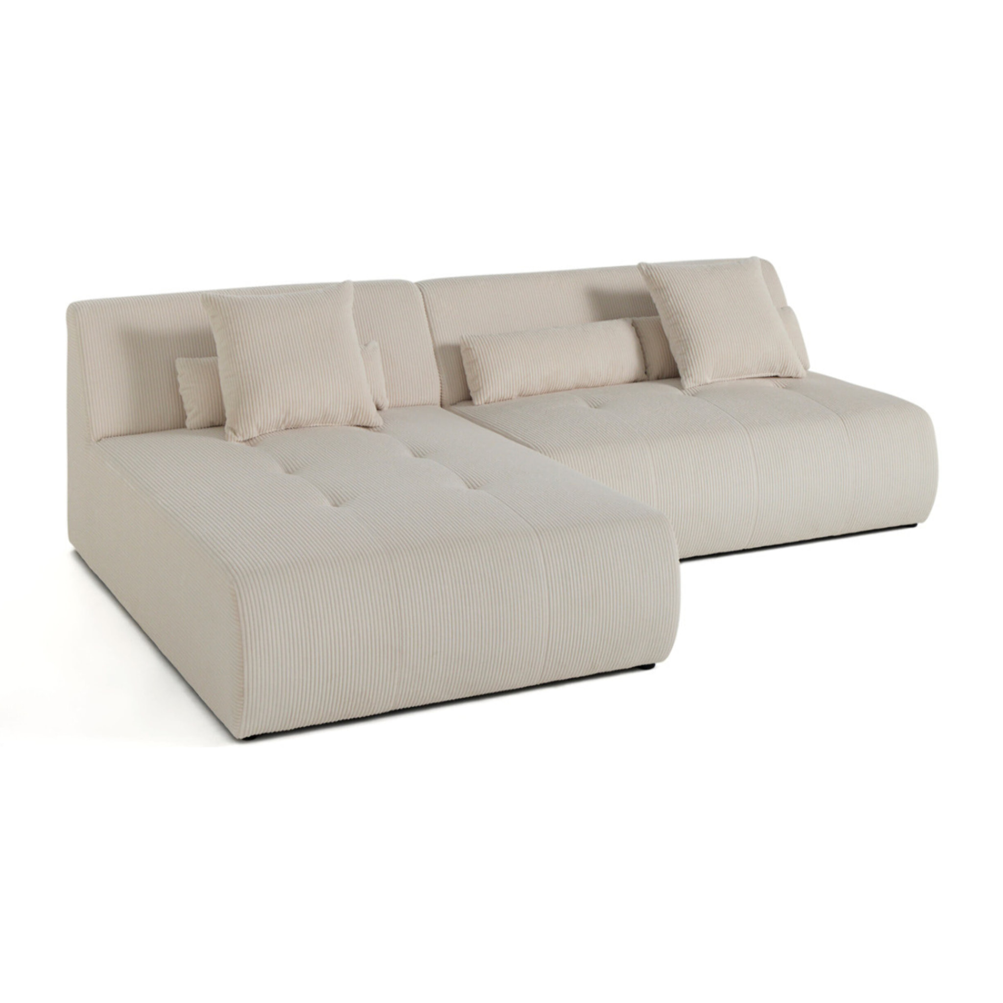 Onyx - canapé modulable d'angle réversible 4 places - en velours côtelé - Beige