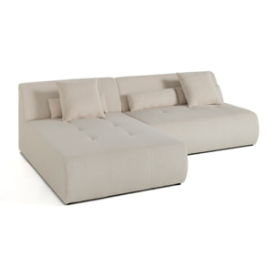 Onyx - canapé modulable d'angle réversible 4 places - en velours côtelé - Beige