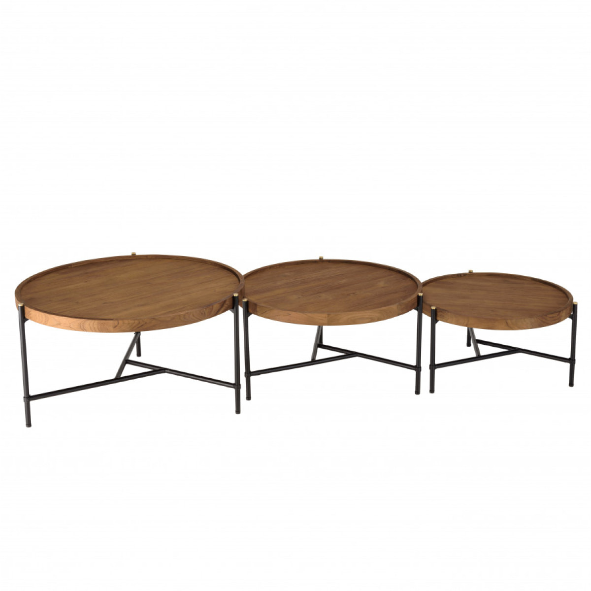 ALIDA - Set de 3 tables basses tripodes rondes