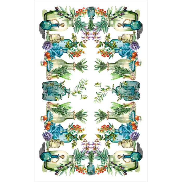 Tovaglia floreale lavabile 100% cotone HERBS