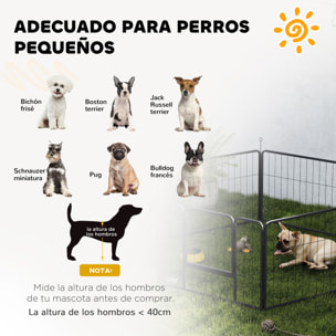 Parque para Perros de 6 Paneles de 60 cm de Altura, Vallas para Perros de Acero Plegable, con Puerta, para Interior y Exterior, Negro