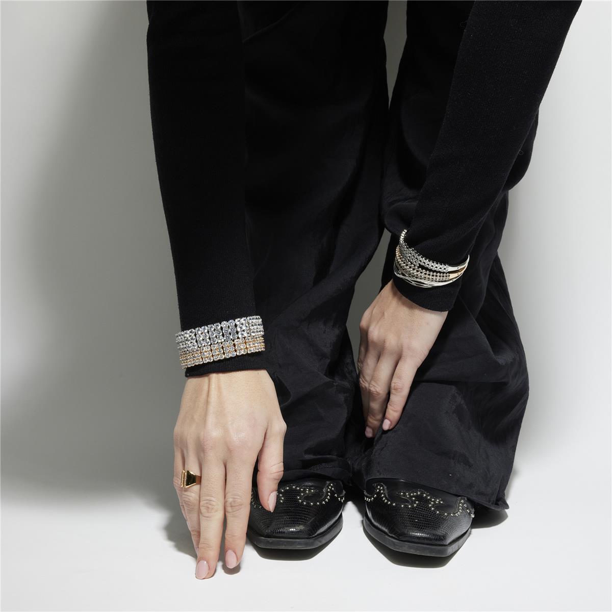 Pulsera con Circonita Brillante acabado plata