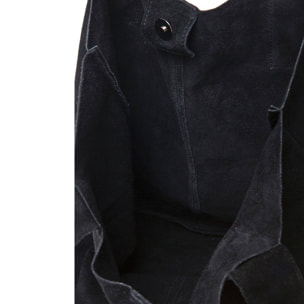 Borsa Donna in vera pelle Made in Italy colore Nero dimensioni cm 40x35x15