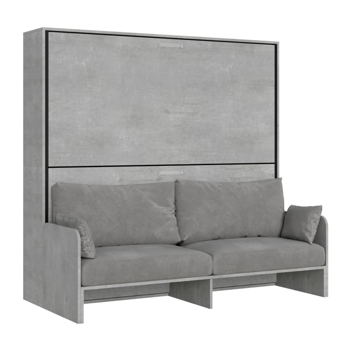 Lit escamotable horizontal superposé 2 couchages 85 Kando Sofà Gris Béton - ALESSIA 20