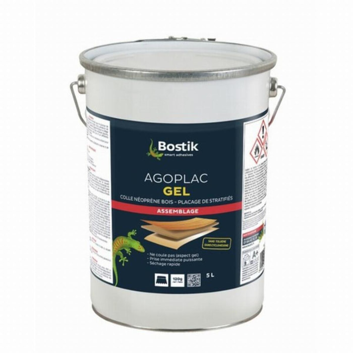 Colle néoprène Agoplac Gel BOSTIK - tenue thermique 80°- fût 5L - 30604788