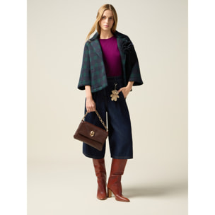 Oltre - Bermuda in denim con charm - Blu