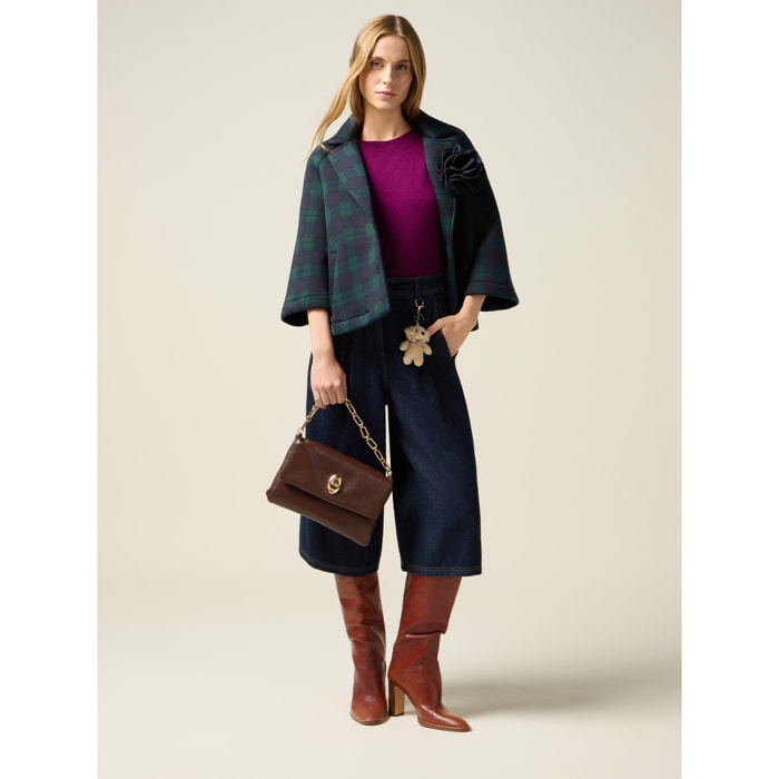 Oltre - Bermuda in denim con charm - Blu