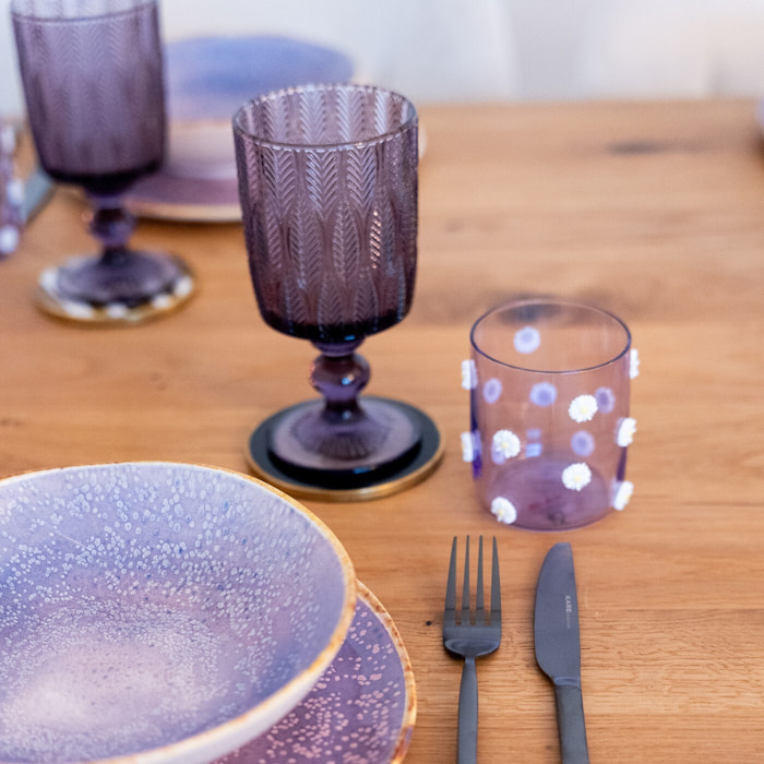 Verres à vin Fogli violets set de 6 Kare Design