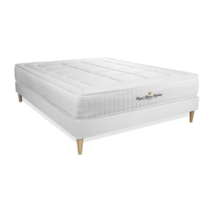 Ensemble matelas à mémoire de forme maxi épaisseur Balmoral sommier KIT blanc + Sommier tapissier en kit cm d'épaisseur - Matelas à Mémoire de forme de 24cm d'épaisseur