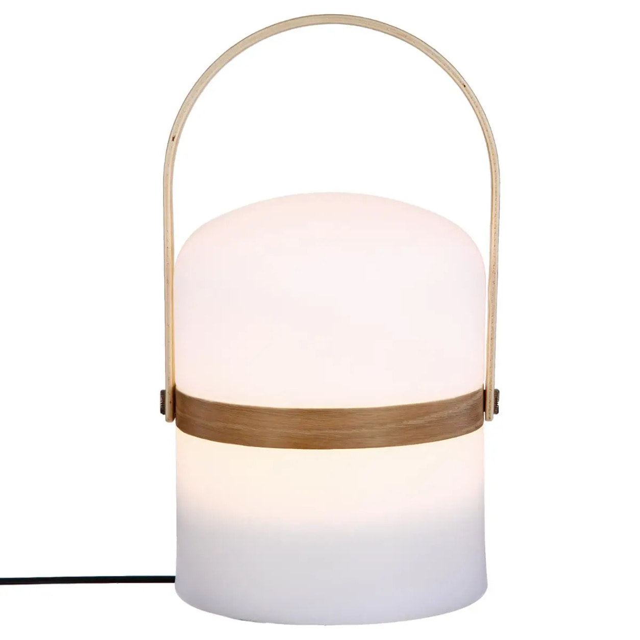 Lampe d'extérieur "Kiara" - blanc et bois H27 cm