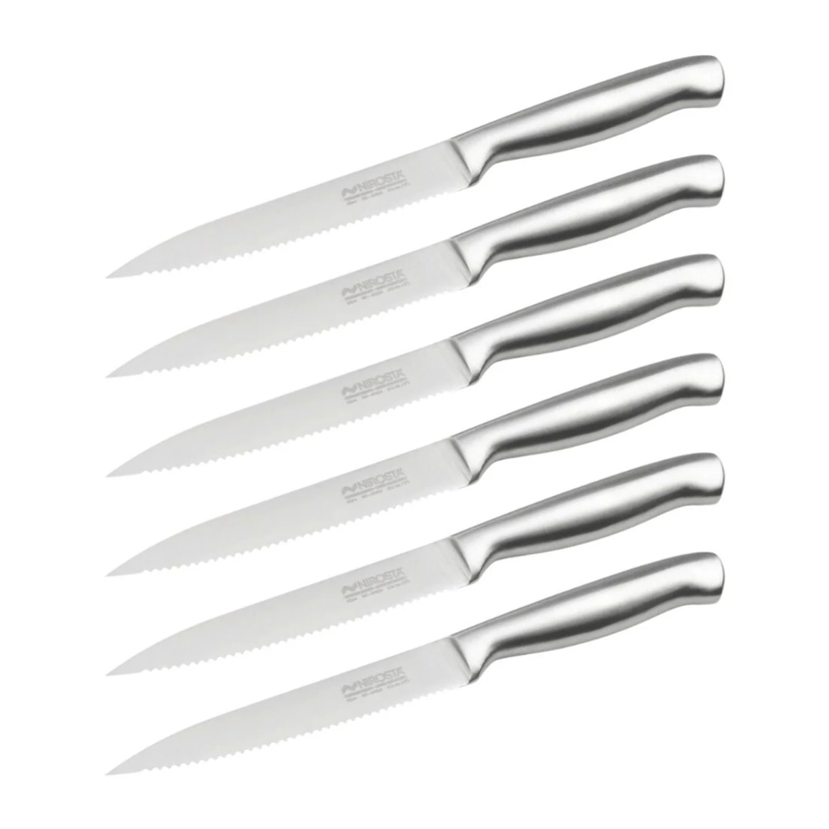 Ensemble de 6 Couteaux de cuisine professionnel 24 cm lame crantée Nirosta Star