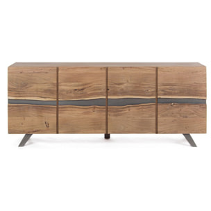 Credenza buffet in legno 4 ante 200cm con gambe in metallo Achille