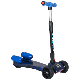 Scooter Plegable Con Música PP y Metal 61x26x63-81 cm Azul