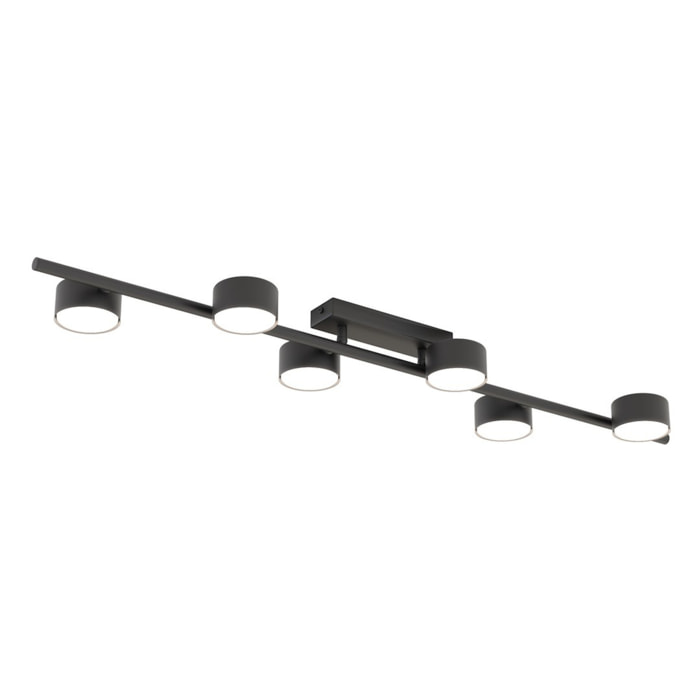 Faretto da soffitto BET a quattro luci in acciaio nero opaco