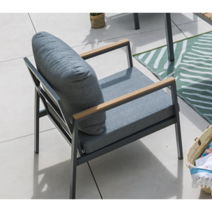 Salon de jardin haut en acier - 5 places - ETRETAT