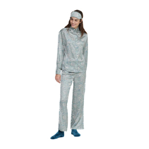 Pigiama donna lisette in raso con collo camicia Noidinotte