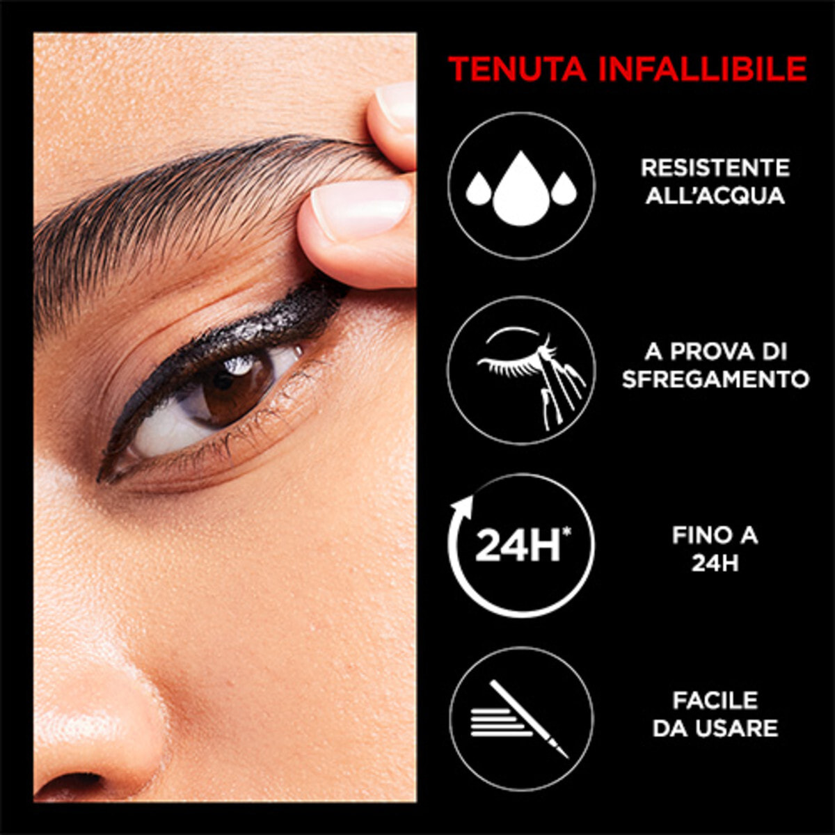 Eyeliner 01 Black Infaillible Grip 24H Precision Felt Penna Ultra Sottile